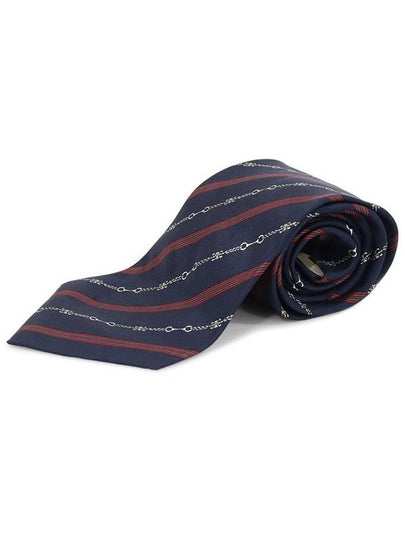 100 silk navy red striped pattern tie - CELINE - BALAAN 2