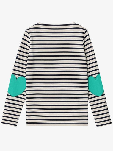 Heart patch long sleeve tshirt Vaujany Ecru Marine Vert - SAINT JAMES - BALAAN 1