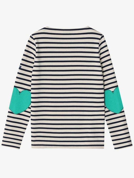 Heart patch long sleeve tshirt Vaujany Ecru Marine Vert - SAINT JAMES - BALAAN 1