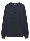 Logo Cropped Neck Oversized Fit Sweatshirt Black - ACNE STUDIOS - BALAAN 2