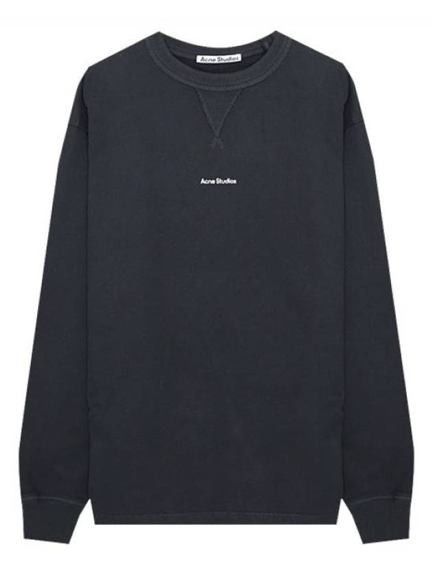 Logo Cropped Neck Oversized Fit Sweatshirt Black - ACNE STUDIOS - BALAAN 2