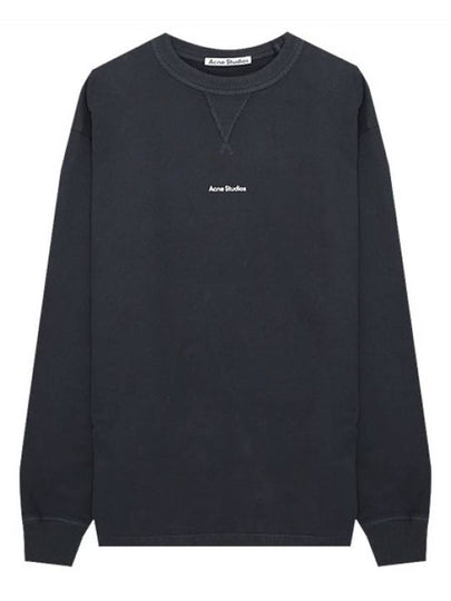 Logo Cropped Neck Oversized Fit Sweatshirt Black - ACNE STUDIOS - BALAAN 2