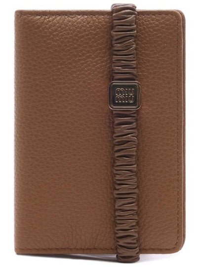 Logo Plaque Half Wallet Brown - MIU MIU - BALAAN 2