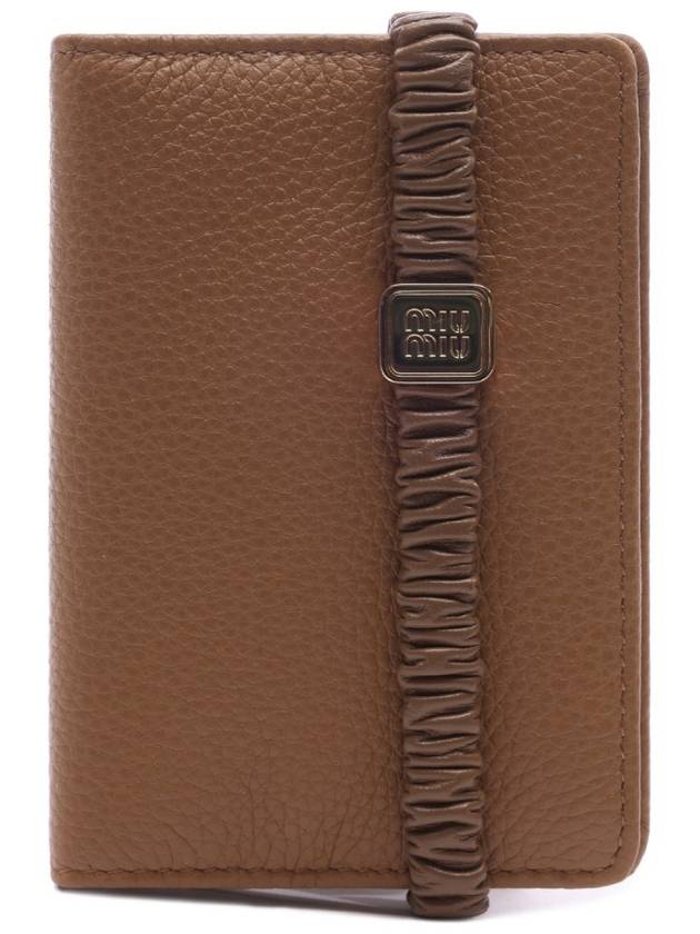 Logo Plaque Half Wallet Brown - MIU MIU - BALAAN 3