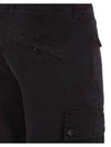 Men's Logo Patch Cargo Bermuda Shorts Black - STONE ISLAND - BALAAN 4