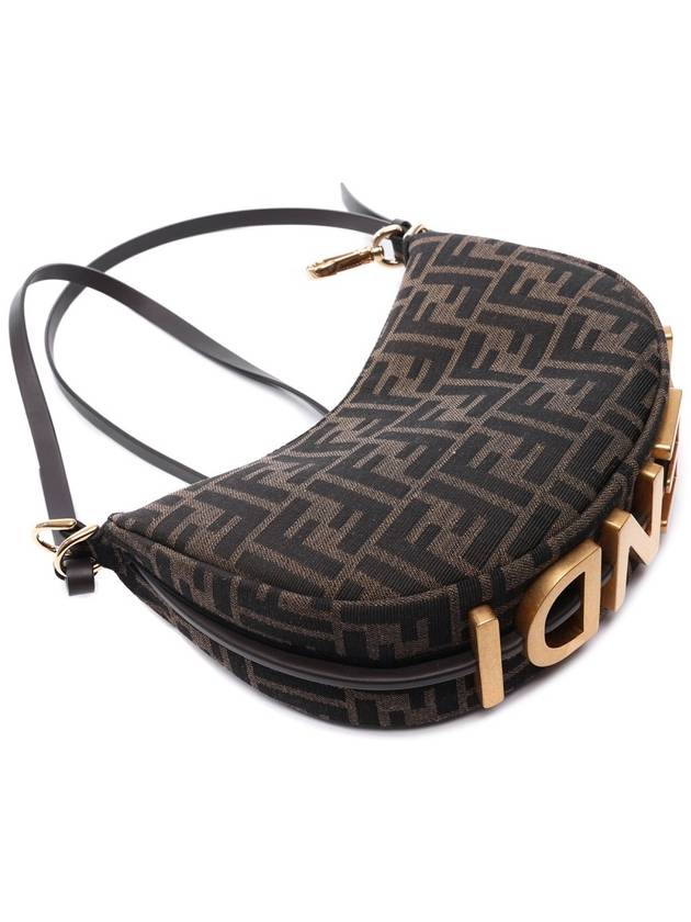 FF Jacquard Fabric Mini Cross Bag Brown - FENDI - BALAAN 6