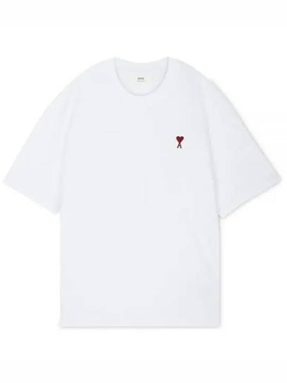 Small Heart Logo Boxy Fit Short Sleeve T-Shirt White - AMI - BALAAN 2