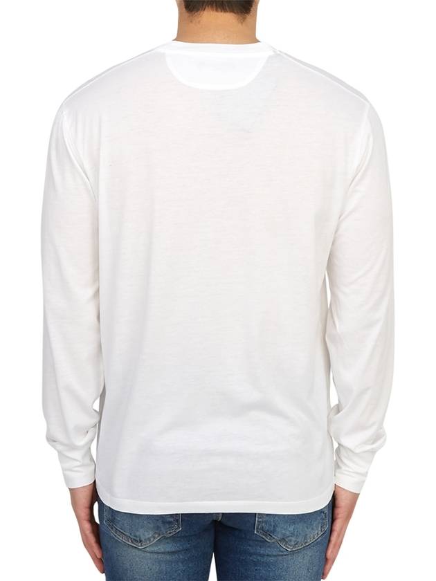 Embroidered Logo Lyocell Cotton Blend Jersey Long Sleeve T-Shirt White - TOM FORD - BALAAN 7