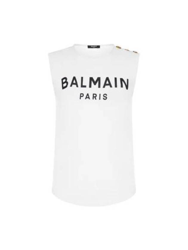 Logo Print Sleeveless White - BALMAIN - BALAAN 2