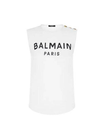 Logo Print Sleeveless White - BALMAIN - BALAAN 1