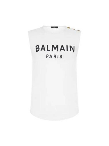 Logo Print Sleeveless White - BALMAIN - BALAAN 1