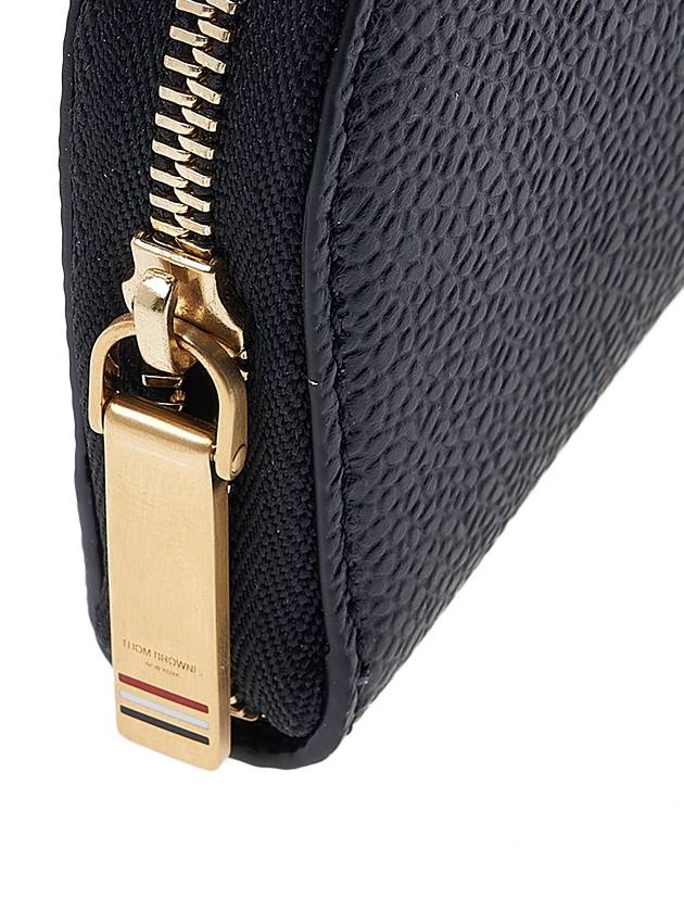 Pebble Grain Leather Coin Wallet Black - THOM BROWNE - BALAAN 8