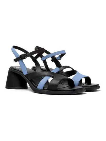 Twins Open Toe Leather Sandal Heels Black Blue - CAMPER - BALAAN 2