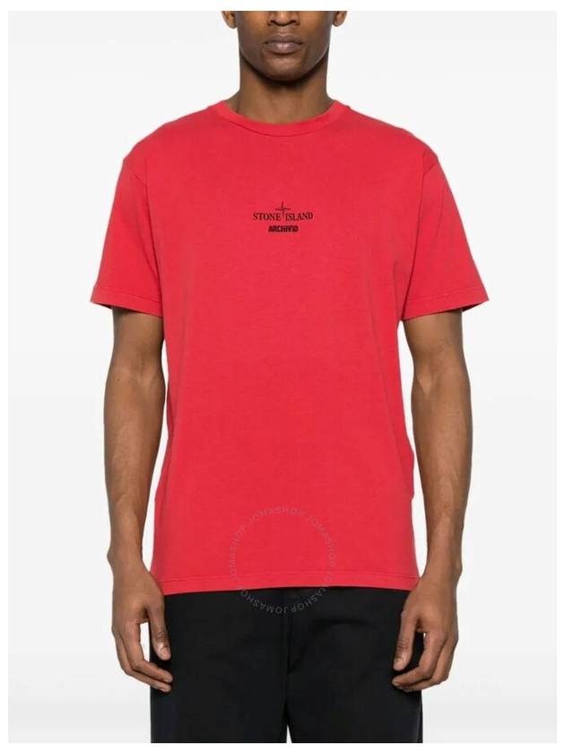 short sleeve t-shirt T shirt 80152NS91 V0010 RED RED - STONE ISLAND - BALAAN 3