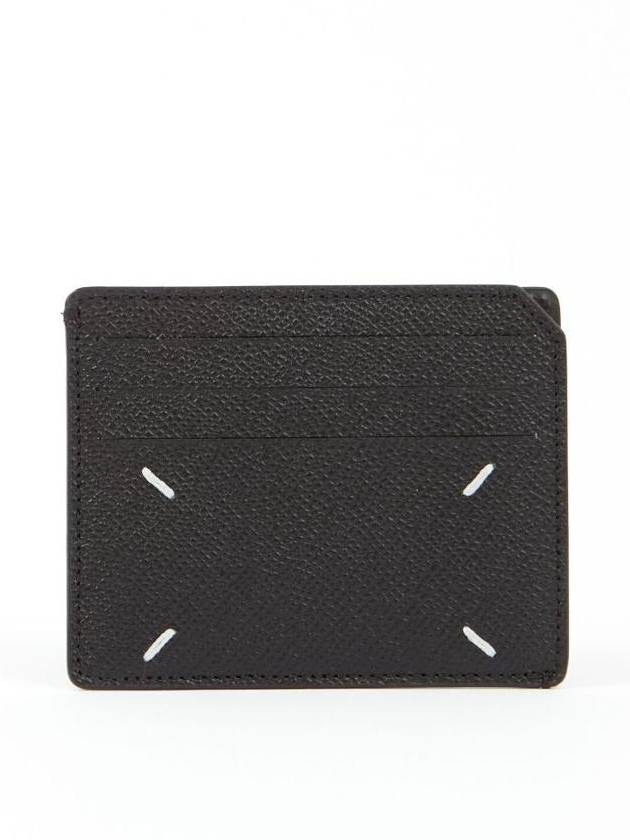 Stitched Leather Card Wallet Black - MAISON MARGIELA - BALAAN 2