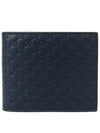 Micro GG Ssima Bifold Wallet Dark Navy - GUCCI - BALAAN.