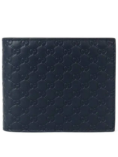 Micro GG Ssima Bifold Wallet Dark Navy - GUCCI - BALAAN 1