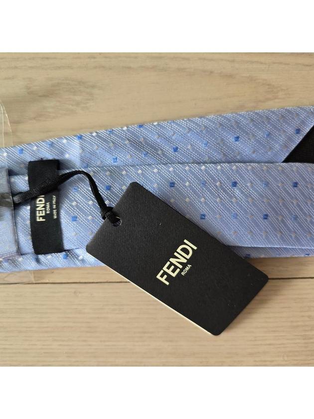 Men s silk tie light blue striped FF FXC160 AAQK FOTY2 interview preparation employment gift - FENDI - BALAAN 3