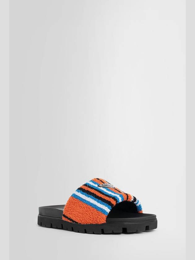 striped logo slide slippers - PRADA - BALAAN.