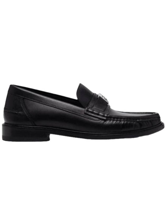 FF Square Leather Loafers Black - FENDI - BALAAN 1