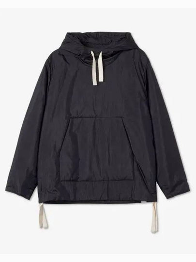 Drawstring Hoodie Navy - JIL SANDER - BALAAN 2