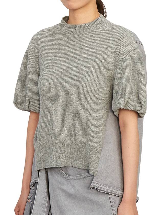 Ribbed knit panel wool t-shirt 2306815 - SACAI - BALAAN 5