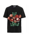 Apple Oversized Fit Short Sleeve T-Shirt Charcoal - JW ANDERSON - BALAAN 1