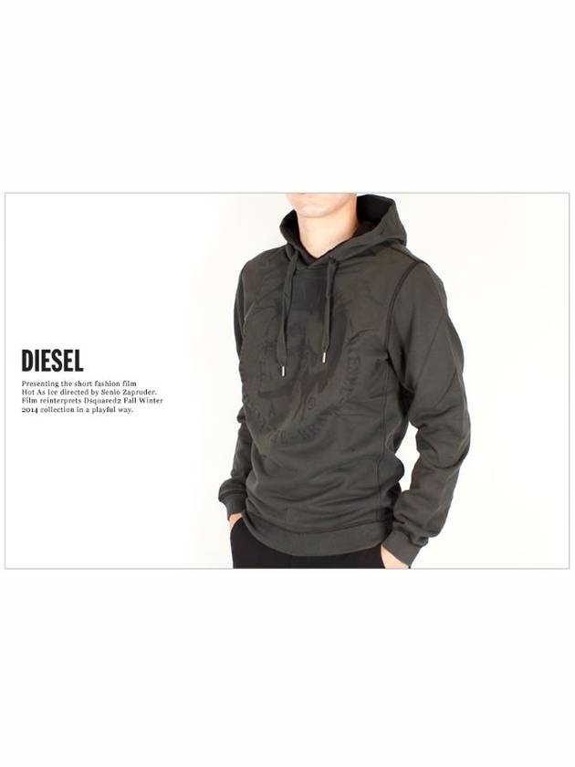 Men Hoodie Mohawk Khaki 5CN - DIESEL - BALAAN 3