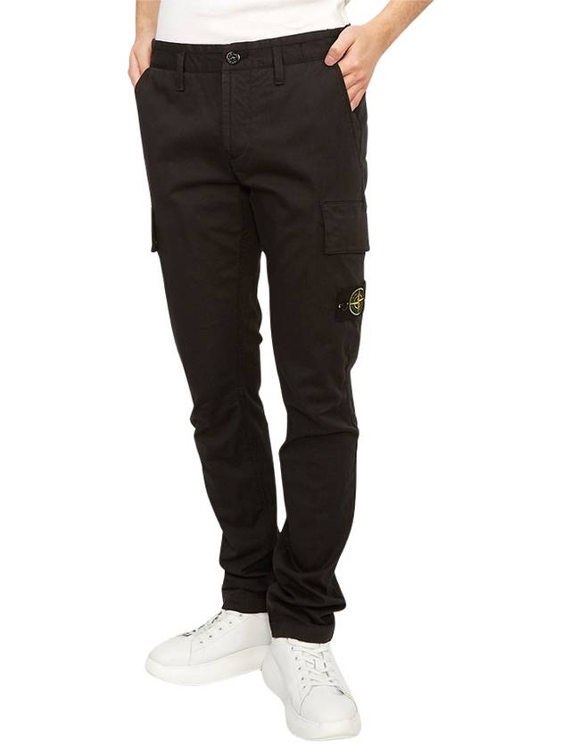 Logo Patch Cargo Straight Pants Black - STONE ISLAND - BALAAN 6