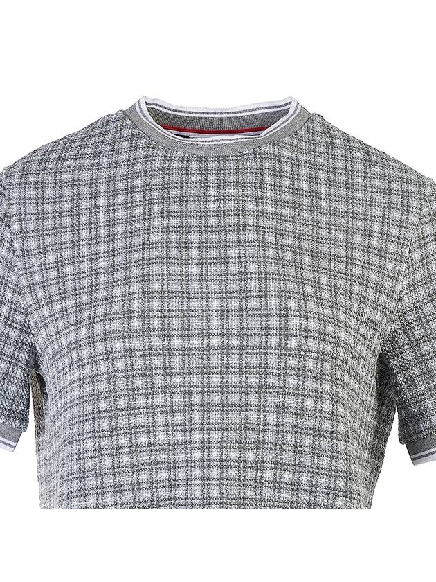 Check Tweed Crewneck Short Dress Grey - THOM BROWNE - BALAAN 5