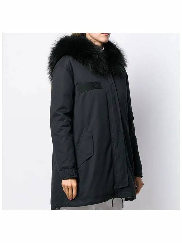 Mr and Mrs Spur Fur Hooded Parka Black 192XCO0117 900008 - MR & MRS ITALY - BALAAN 4