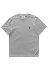 Small Heart Logo Short Sleeve T-Shirt Heather Grey - AMI - BALAAN 2