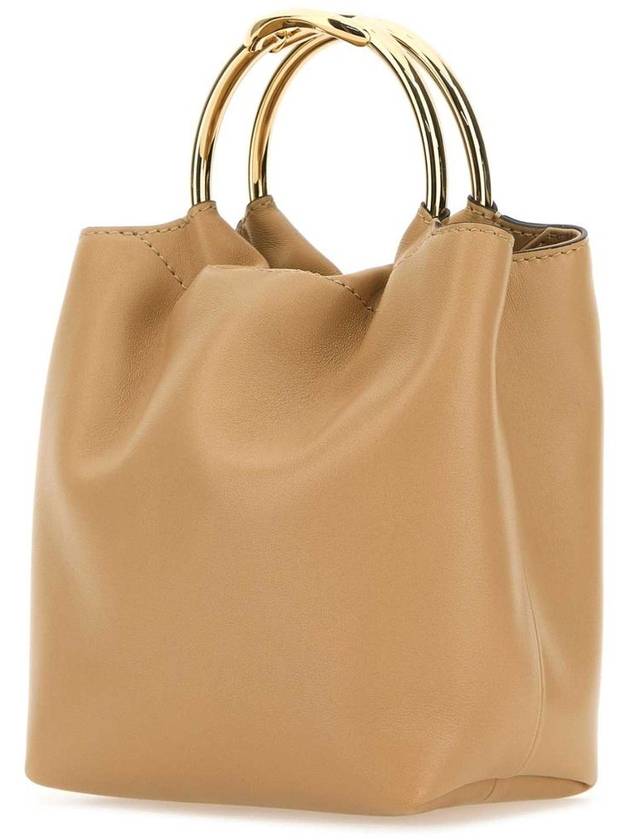 V Logo Leather Tote Bag Beige - VALENTINO - BALAAN 3