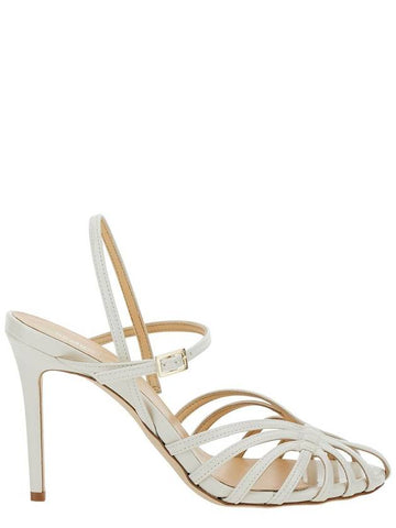 White Sandals With Front Cage In Patent Leather Woman - SEMI COUTURE - BALAAN 1