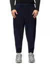 Pleated Basic Tapered Straight Pants Navy - ISSEY MIYAKE - BALAAN 2