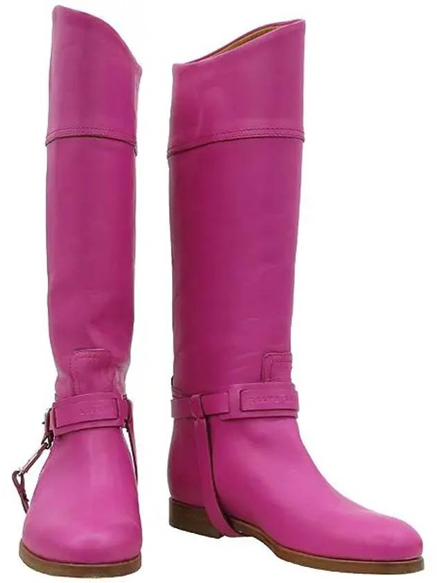 Smith Market Pink Color Leather Boots Women s Shoes - POLO RALPH LAUREN - BALAAN 1