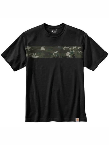 Camo logo graphic short sleeve t shirt black 105205 BLK - CARHARTT - BALAAN 1