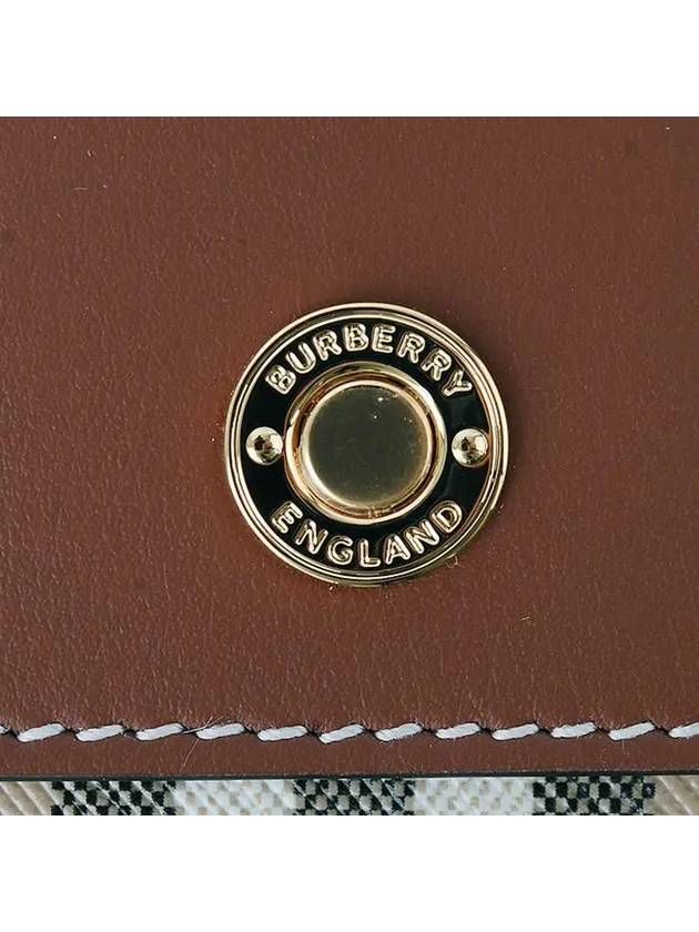 Vintage Check Leather Long Wallet Brown - BURBERRY - BALAAN 5