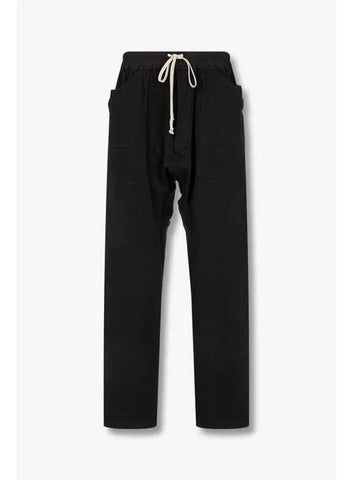 MEN DRKSHDW Drawstring Cotton Cargo Pants Black - RICK OWENS - BALAAN 1