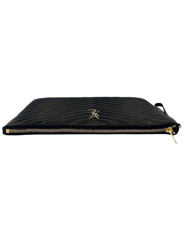 Monogram Chevron Gold Clutch Plated Medium 559193 CWU01 - SAINT LAURENT - BALAAN 5