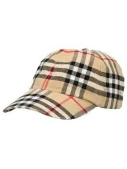 Check Cotton Ball Cap Beige - BURBERRY - BALAAN 2