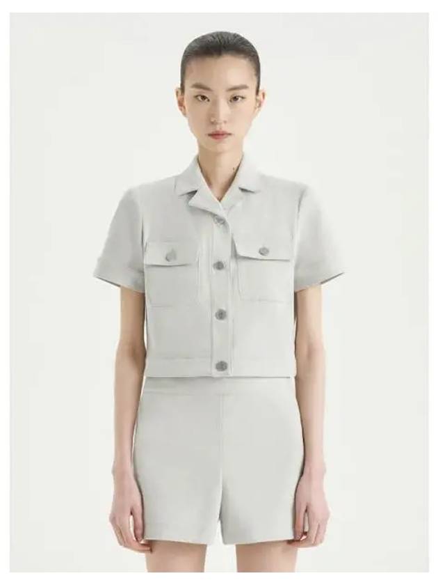 Women s Neoteric Twill Short Sleeve T Shirt Crop Spring Fall Jacket Limestone Domestic Product GM0024040879233 - THEORY - BALAAN 1