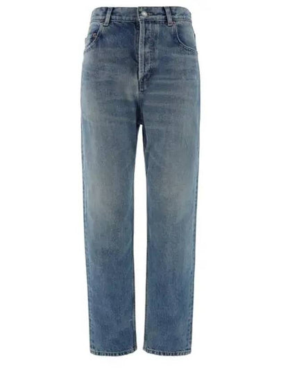 Vanessa High Waist Denim Straight Jeans Blue - SAINT LAURENT - BALAAN 2