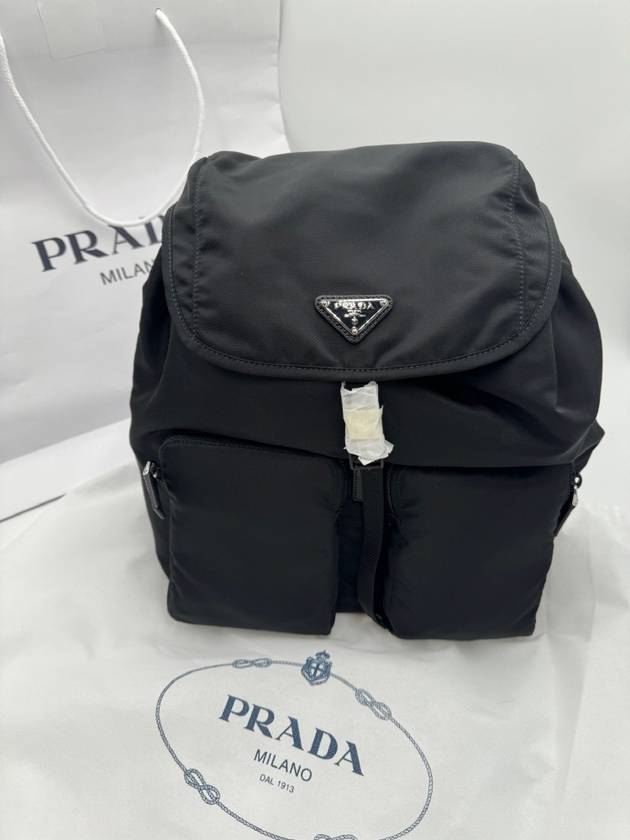 Nylon Triangle Logo Pocono Backpack Black - PRADA - BALAAN 7