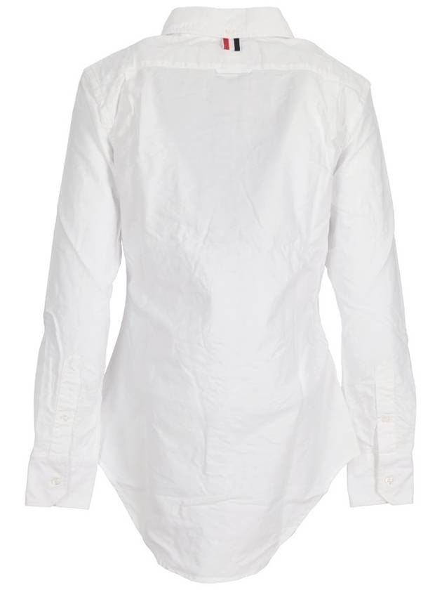 Button Down Cotton Oxford Long Sleeve Shirt White - THOM BROWNE - BALAAN 5