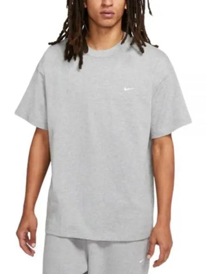 Solo Swoosh Short Sleeve T-Shirt Dark Grey Heather White - NIKE - BALAAN 2