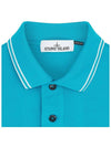 Men's Two Line Wappen Patch Cotton Short Sleeve Polo Shirt Blue - STONE ISLAND - BALAAN 8