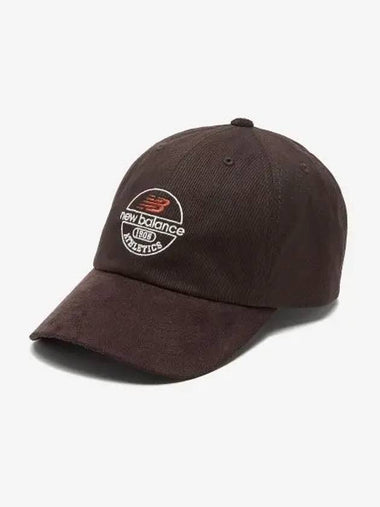 NBGDEFL703 C 66 round logo suede ball cap BROWN - NEW BALANCE - BALAAN 1