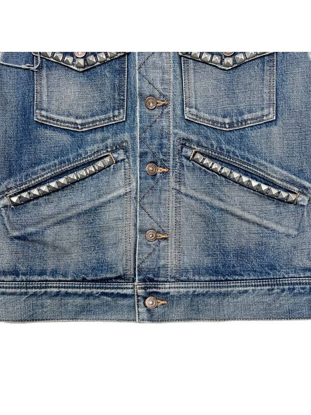 Men s STRANGE Studded Denim Vest - CELINE - BALAAN 5