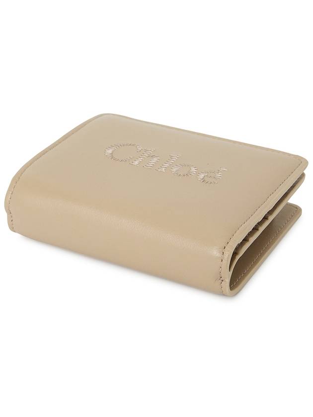 Sense Soft Leather Half Wallet Beige - CHLOE - BALAAN 4